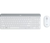Logitech Slim Wireless Combo MK470 - Tastatur-und-Maus-Set - kabellos - 2.4 GHz - Englisch - US/International - Off-White - Version Allemande