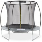 Sweeek - Trampoline rond ø 250cm gris avec filet de protection intérieur - Pluton Inner – Nouveau modèle - trampoline de jardin 2.50 m 250 cm Qualité