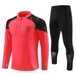 23-24 Manchester City Hemmatröja Nr. 17 De Bruyne Foden Nr. 9 Haaland Långärmad Kit För Barn Och Vuxna Orange Röd orange red orange red orange red S
