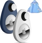 2 Pièce Étuis Pour Airtag Pour Les Enfants,Housse Pour Gps Tracker,Anti-Amovible Airtag Case Avec Épingle De Sécurité Pour Les Personnes Âgées,Collier De Chien,Sac À Dos,Bagages(Bleu,Blanc)