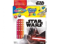 Patio Triangulära pennor JUMBO 12 delar 13 färger + vässare Colorino Kids Star Wars