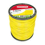Oregon Yellow Square Strimmer Line Wire for Grass Trimmers and Brushcutters, Professional Grade Nylon, Fits Most Strimmers, 3.0 mm x 144 m (69-421-Y)