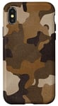 iPhone X/XS Brown Vintage Camo Realistic Worn Out Effect Case