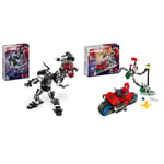 LEGO Marvel Venom Mech Armour vs. Miles Morales, Posable Spider-Man & Marvel Motorcycle Chase: Spider-Man vs. Doc Ock, Motorbike Building Toy for Kids, Boys and Girls aged 6 Plus