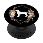 Labrador Retriever Lab - Dog Dad Mom Flower Floral Black PopSockets Swappable PopGrip