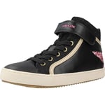 Geox J Kalispera Girl M Sneaker, Black Dk Pink, 4 UK
