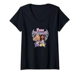 Womens Bratz Love Yourself Yasmin Sasha Retro Style Angel Wings V-Neck T-Shirt
