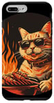 Coque pour iPhone 7 Plus/8 Plus Superbes lunettes de soleil chat aime le barbecue avec ses amis et sa famille