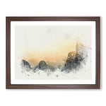 Ha Long Bay In Vietnam In Abstract Modern Art Framed Wall Art Print, Ready to Hang Picture for Living Room Bedroom Home Office Décor, Walnut A4 (34 x 25 cm)