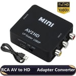 Convertisseur RCA AV vers HDMI, boîtier vidéo AV/CVSB L/R HD 1080P 1920x1080, prise en charge de la sortie NTSC PAL AV vers HDMI-3 In 1 Out