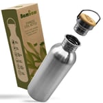 Bambaw Stainless Steel Water Bottle | 1 Litre Water Bottle | Non Insulated Si...