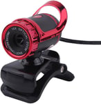 Webcam Camera HD, Web Cam PC avec Microphone int¿¿gr¿¿ 12M Pixels 360 ¿¿ Support Rotatif pour PC, Compatible avec Windows XP / Win2003 / Win7 / Win8 / Vista(Rouge)