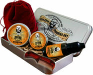 Men's Grooming Kit Beard Oil & Balm Moustache Wax Comb Bag 6pcs Set Sweet Orange