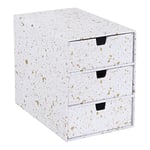 Bigso Box of Sweden rangement de tiroir pour documents et fournitures de bureau – organiseur bureau avec 3 compartiments – module de rangement bureau en panneaux de fibres et papier – doré