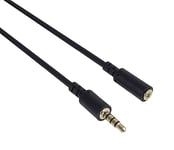 PremiumCord 3.5mm 4 Pin Audio Voice Audio Jack Cable - Allows Microphone Aux Headset Audio Extension Cable M/F Length 1m