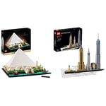 LEGO 21058 Architecture Great Pyramid of Giza Set & 21028 Architecture New York City Skyline, Collectible Model Kit for Adults to Build, Creative Activity, Home Decor Gift Idea