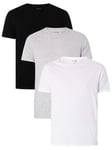 Lacoste3 Pack Essentials Lounge T-Shirt - White/Light Grey/Black