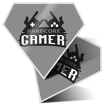 2 x Diamond Stickers 7.5 cm BW - Hardcore Gamer Sign Fun Decals for Laptops,Tablets,Luggage,Scrap Booking,Fridges, #36360
