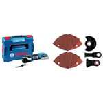 Bosch Professional 18V System GOP 18V-28 Cordless Multi Cutter (incl. 1x StarlockPlus Plunge Saw Blade, excluding Batteries and Charger, in L-BOXX 136) + Universal Set Wood, Metal, PVC, 13 pcs.