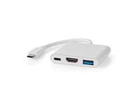 Nedis Ccgb64770wt01, Kabel, Usb Type-C, 7,5 W, Vit, 30 Hz, Hdmi, Usb 3.2 Gen 1 (3.1 Gen 1) Type-A, Usb 3.2 Gen 1 (3.1 Gen 1) Type-C