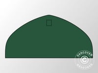 Ändvägg enkel för tälthall, rundbågehall Lagertält Förrådstält 15x7,42m, PVC, Grön