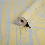 Graham Brown Boutique Luxury Linden Yellow Silver Wallpaper Rolls Wall Covering