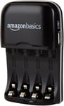 Amazon Basics 4 Slot Ni-MH AA & AAA Battery Charger with Indicator LEDs, with U