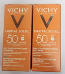 2x Vichy Capital Soleil Dry Touch Face Fluid SPF50 50ml NEW