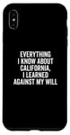 Coque pour iPhone XS Max Design humoristique « Everything I Know About California »