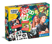 Clementoni 61544 Science & Play Fun Art-Tattoo Kit, Educational and Scientific Toys, Gift for Kids Age 8, English Version-Made in Italy, Multi-Color