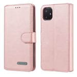 Scratch Resistant Genuine Leather Case Solid Color Buckle Horizontal Flip Leather Case With Holder & Card Slots, for IPhone 11 Pro Max (Color : Rose Gold)
