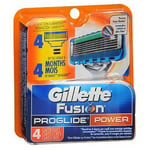 Gillette Fusion Proglide Power Cartridges 4 each By Gillette