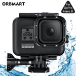 Noir 60M boîtier étanche pour GoPro Hero 8 noir plongée protection sous-marine plongée couverture pour Go Pro 8 accessoires