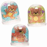 Baker Ross Love Bear Snow Globes - Box of 4, Kids Valentine's Day Colouring Activities (FC379), 5cm