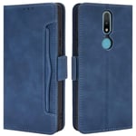HualuBro Nokia 2.4 Case, Magnetic Full Body Protection Shockproof Flip Leather Wallet Case Cover with Card Slot Holder for Nokia 2.4 Phone Case (Blue)