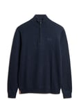 Superdry Essential Emb Knit Half Zip Marinblå
