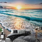 Fototapet - Walk Along the Seashore - 300 x 210 cm - Premium