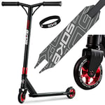 SOKE Stunt Scooter Pro Kick-Scooter avec roulement à Billes ABEC 9 Trottinette Trick pour Adultes et Enfants Deux Roues Freestyle Cityroller | 2 Roues | Capacité de Charge 100kg (Noir-Rouge)