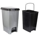 40L Kitchen Pedal Bin with Inner Bucket. Foot Operate Recycling Waste Dustbin.