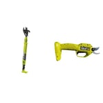 Ryobi OLP1832BX 18V ONE+ Cordless 0.85m Bypass Lopper (Body Only), Green & RY18SCA-0 18V ONE+ Cordless Secateurs (Bare Tool)