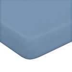 Homemania Feuille avec Coins Two - Double, Couleur Unie - Drap Housse - pour Le Lit - avec Taie d'oreiller Bleu Clair en Coton, 170 X 195cm