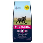 15 + 3 kg gratis! 18 kg Eukanuba Adult & Puppy - Puppy Large Breed Kylling
