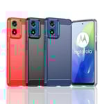 SKALO Motorola Moto G04 Armor Carbon Stöttåligt TPU-skal - Fler färger Blå