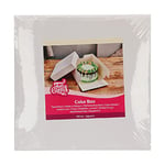 FunCakes Cake Box Blanc : Boîte à gâteaux carrée, Couvercle séparé, Convient aux gâteaux décorés, 25x25x15 cm, 1 pièce