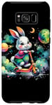 Coque pour Galaxy S8+ Bunny Riding Trottinette électrique Motif lapin
