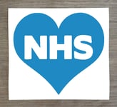 NHS Heart - Fun Sticker Decal For Car, Home, Laptops, Walls, Mirrors - HSS597 (Small - 9cm x 10cm, Light Blue)