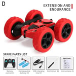 Remote Control 2.4g Roll Car 360 Degree Rotating Double Flip D Red Dual Battery Version