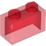 LEGO Brick 1x2 Without Pin Transparent Röd 306541-B0024