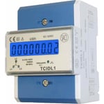 KWH-måler 3-fase LCD 10(80)A, 4 moduler, S0 grensesnitt, TCIDL1