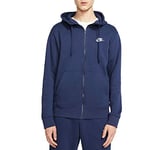 Nike M NSW Club Hoodie FZ BB Sweat-Shirt Homme, Bleu (Midnight Navy/White), M